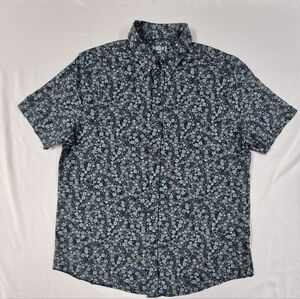 Rhone Mens Large Floral Fine Italian Fabric Polo Short Sleeve Golf